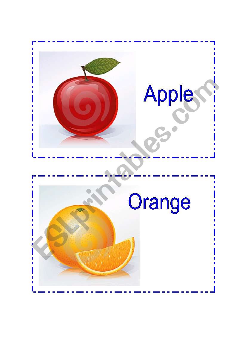 food flashcards - set  1 (2 `pages)